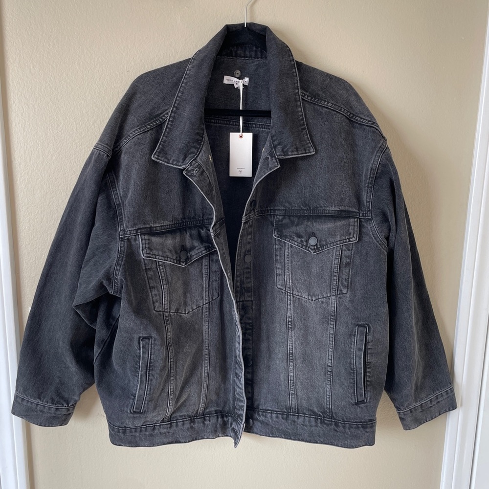 GOOD AMERICAN Good Oversized Trucker Denim Jacket